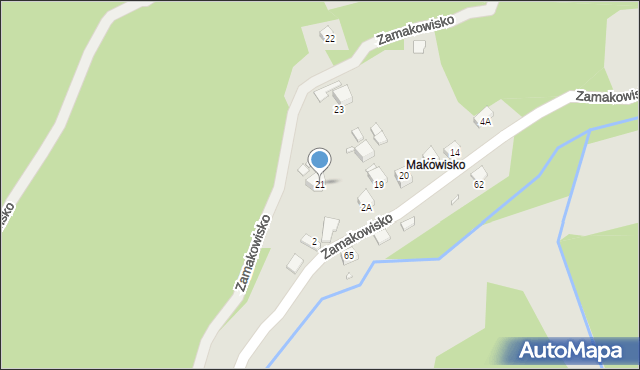 Piwniczna-Zdrój, Zamakowisko, 21, mapa Piwniczna-Zdrój