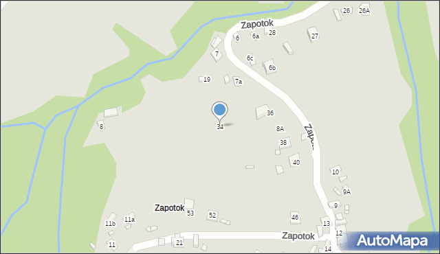 Piwniczna-Zdrój, Zapotok, 34, mapa Piwniczna-Zdrój