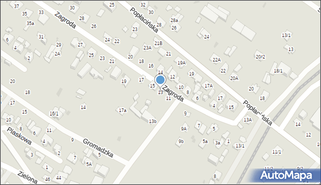 Płock, Zagroda, 13, mapa Płock