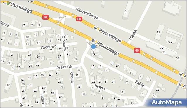 Płock, Żabia, 14, mapa Płock