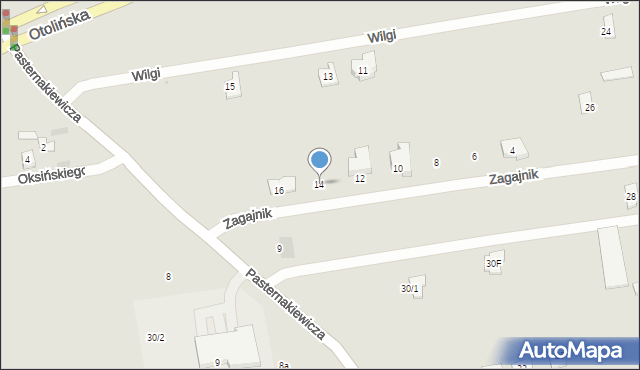 Płock, Zagajnik, 14, mapa Płock