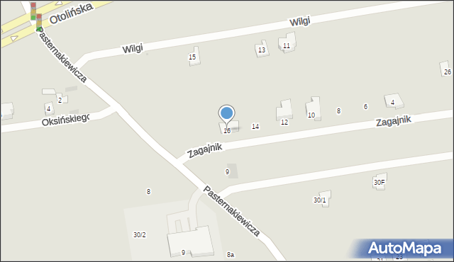 Płock, Zagajnik, 16, mapa Płock