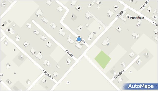 Podańsko, Zawiła, 1, mapa Podańsko