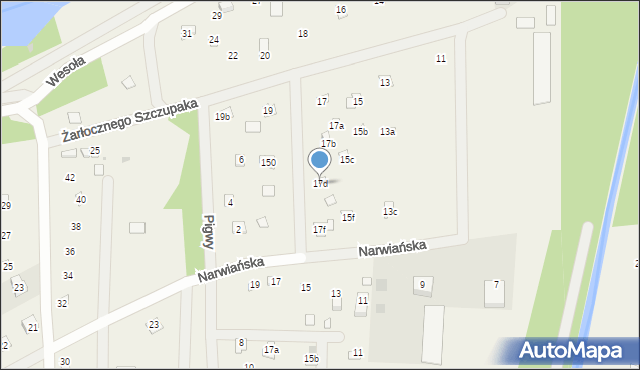 Poddębie, Żarłocznego Szczupaka, 17d, mapa Poddębie
