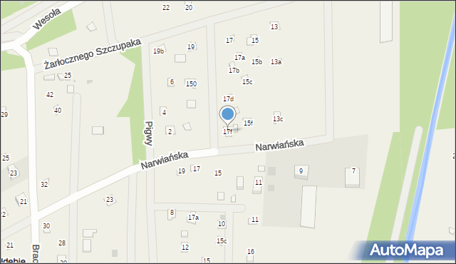 Poddębie, Żarłocznego Szczupaka, 17f, mapa Poddębie