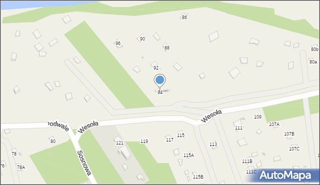 Poddębie, Zawalna, 94, mapa Poddębie