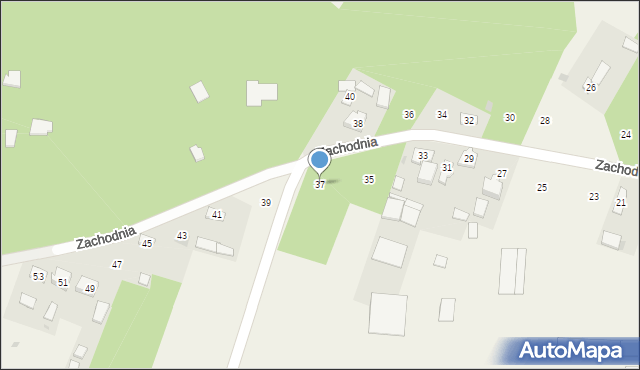 Podlesie, Zachodnia, 37, mapa Podlesie