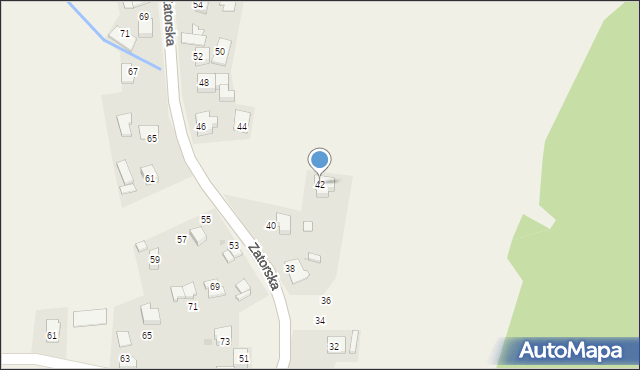 Podolsze, Zatorska, 42, mapa Podolsze