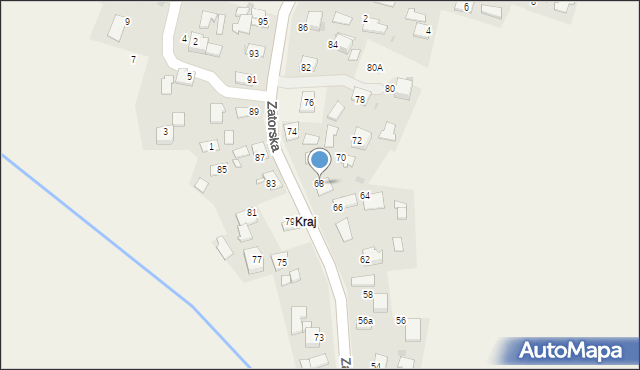 Podolsze, Zatorska, 68, mapa Podolsze