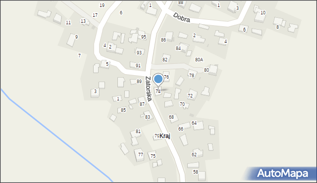 Podolsze, Zatorska, 74, mapa Podolsze