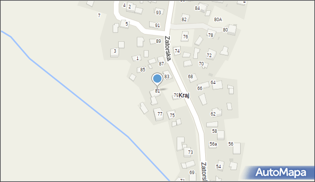 Podolsze, Zatorska, 81, mapa Podolsze