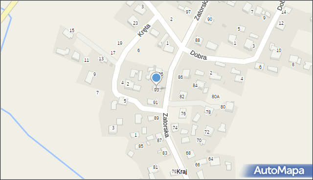 Podolsze, Zatorska, 93, mapa Podolsze