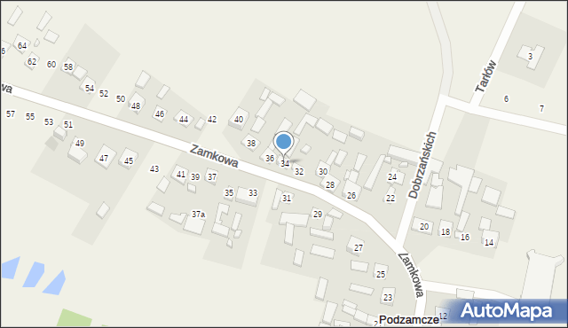 Podzamcze, Zamkowa, 34, mapa Podzamcze