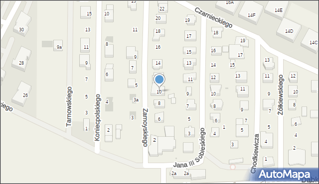 Pogórze, Zamoyskiego Jana, hetm., 10, mapa Pogórze