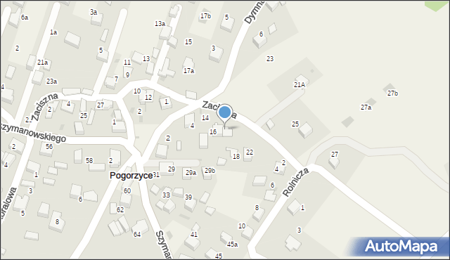 Pogorzyce, Zaciszna, 18A, mapa Pogorzyce