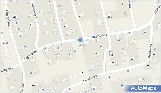 Pogwizdów, Zagrodowa, 12, mapa Pogwizdów
