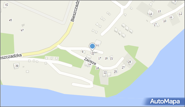 Polańczyk, Zacisze, 12, mapa Polańczyk