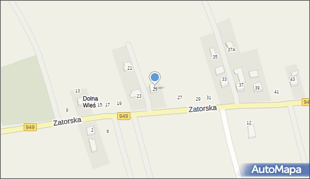 Polanka Wielka, Zatorska, 25, mapa Polanka Wielka