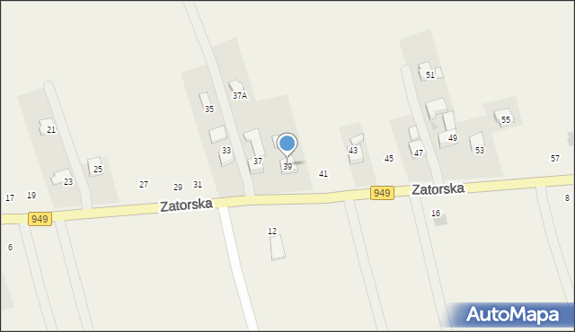 Polanka Wielka, Zatorska, 39, mapa Polanka Wielka