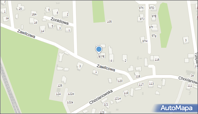 Polkowice, Zawilcowa, 6, mapa Polkowice