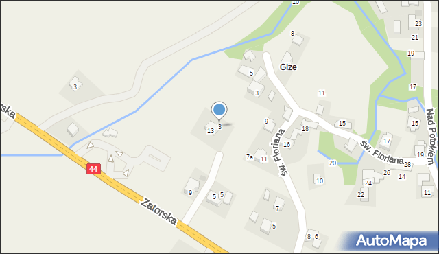 Półwieś, Zatorska, 3, mapa Półwieś