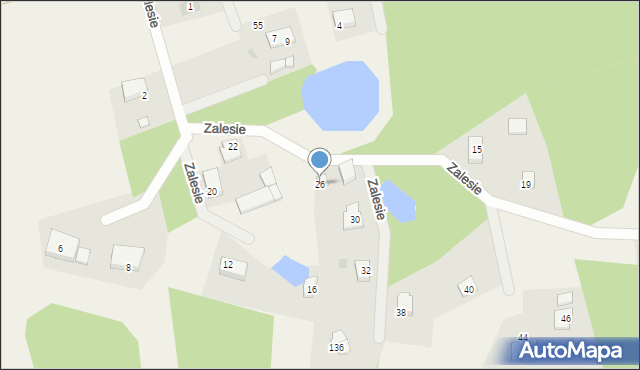 Pomysk Wielki, Zalesie, 26, mapa Pomysk Wielki