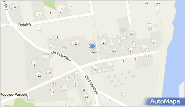 Popowo-Parcele, Zakątek, 16, mapa Popowo-Parcele