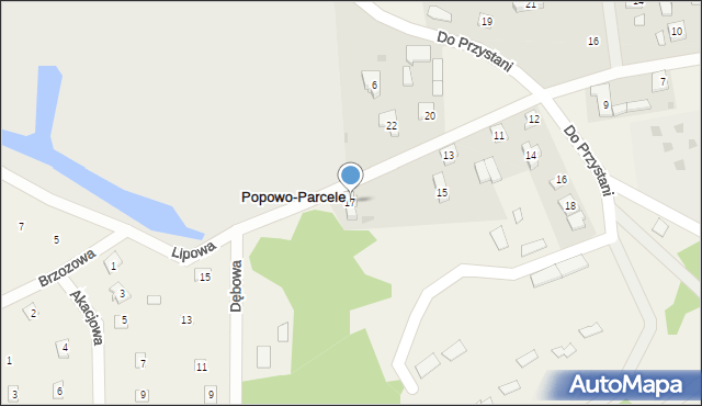 Popowo-Parcele, Zakątek, 17, mapa Popowo-Parcele