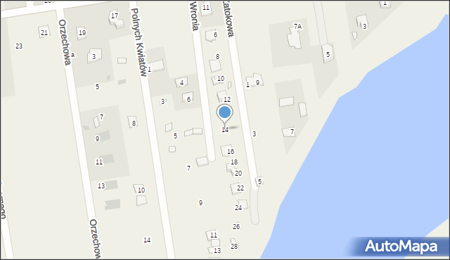 Popowo-Parcele, Zatokowa, 14, mapa Popowo-Parcele