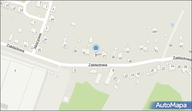 Poręba, Zakładowa, 35, mapa Poręba