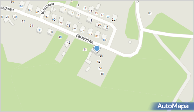 Poręba, Zakładowa, 52, mapa Poręba