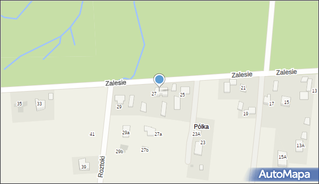 Poręba Wielka, Zalesie, 27aa, mapa Poręba Wielka