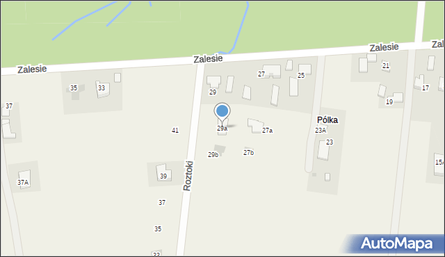 Poręba Wielka, Zalesie, 29a, mapa Poręba Wielka