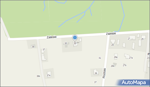 Poręba Wielka, Zalesie, 33, mapa Poręba Wielka