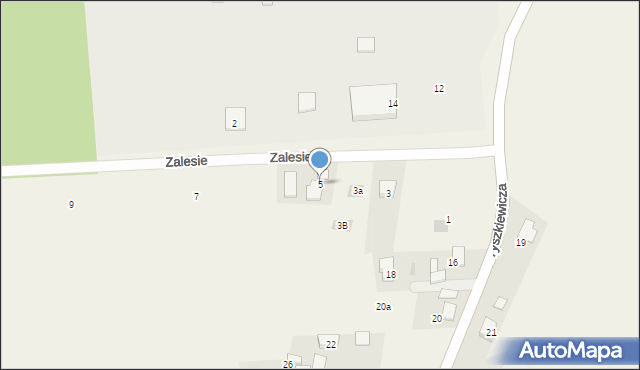 Poręba Wielka, Zalesie, 5, mapa Poręba Wielka