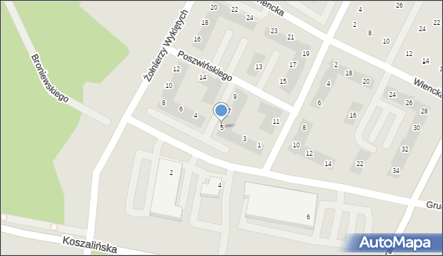 Poznań, Zawackiej Elżbiety, gen., 5, mapa Poznania