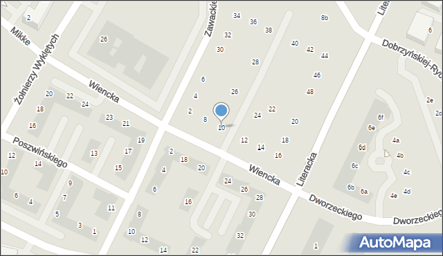 Poznań, Zawackiej-Zo Elżbiety, gen., 10, mapa Poznania