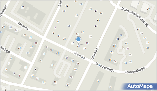 Poznań, Zawackiej-Zo Elżbiety, gen., 14, mapa Poznania
