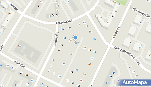 Poznań, Zawackiej-Zo Elżbiety, gen., 38, mapa Poznania