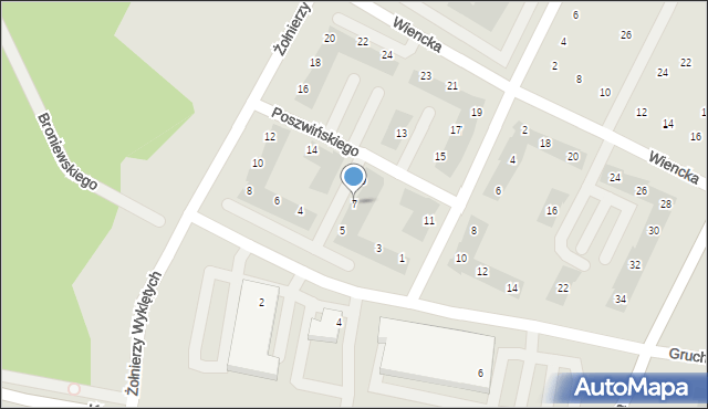 Poznań, Zawackiej-Zo Elżbiety, gen., 7, mapa Poznania