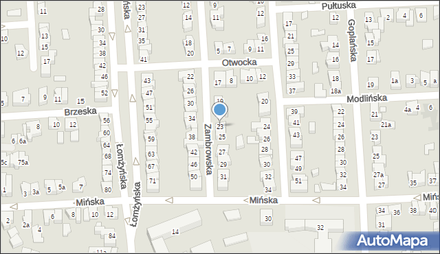 Poznań, Zambrowska, 23, mapa Poznania