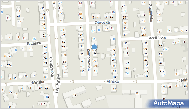 Poznań, Zambrowska, 25, mapa Poznania