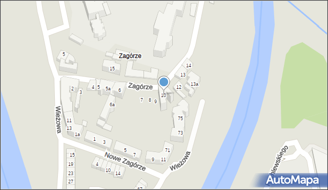 Poznań, Zagórze, 10, mapa Poznania