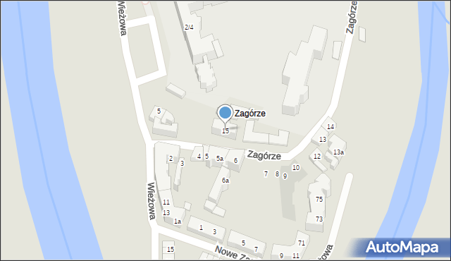 Poznań, Zagórze, 15, mapa Poznania