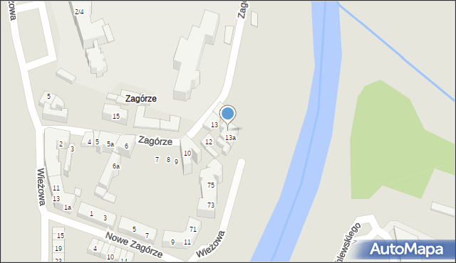 Poznań, Zagórze, 17a, mapa Poznania