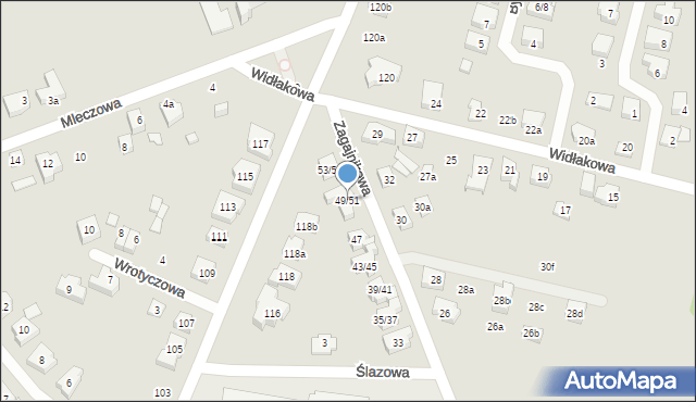 Poznań, Zagajnikowa, 49/51, mapa Poznania