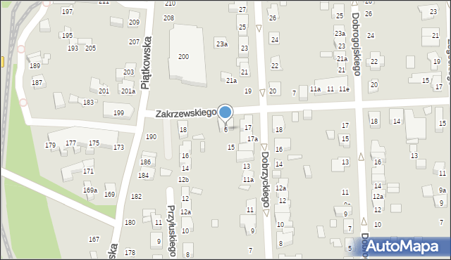 Poznań, Zakrzewskiego Ksawerego, 6, mapa Poznania