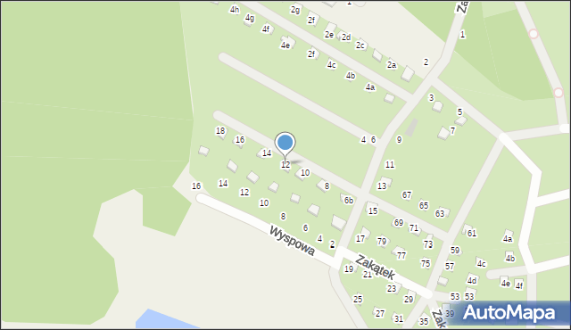 Prądocin, Zakątek, 12, mapa Prądocin