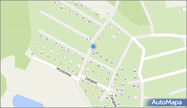 Prądocin, Zakątek, 13, mapa Prądocin