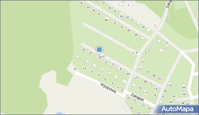 Prądocin, Zakątek, 14, mapa Prądocin